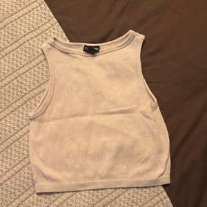 H&M Ribbed Cream Crop Top